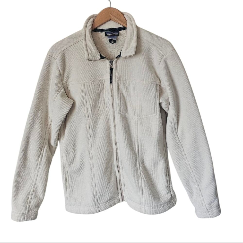 Patagonia Synchilla Corded Fleece Cozy Gorpcore Full‎ Zip Jacket, Oatmeal Size L